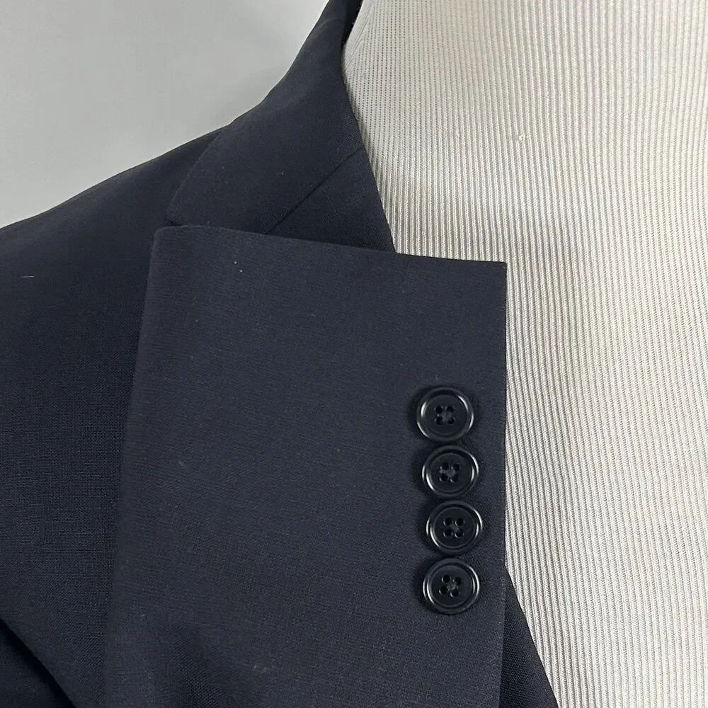 Brooks Brothers 346 42L Stretch Sport Coat Wool blend Navy Blue Two Button - Picture 5 of 8